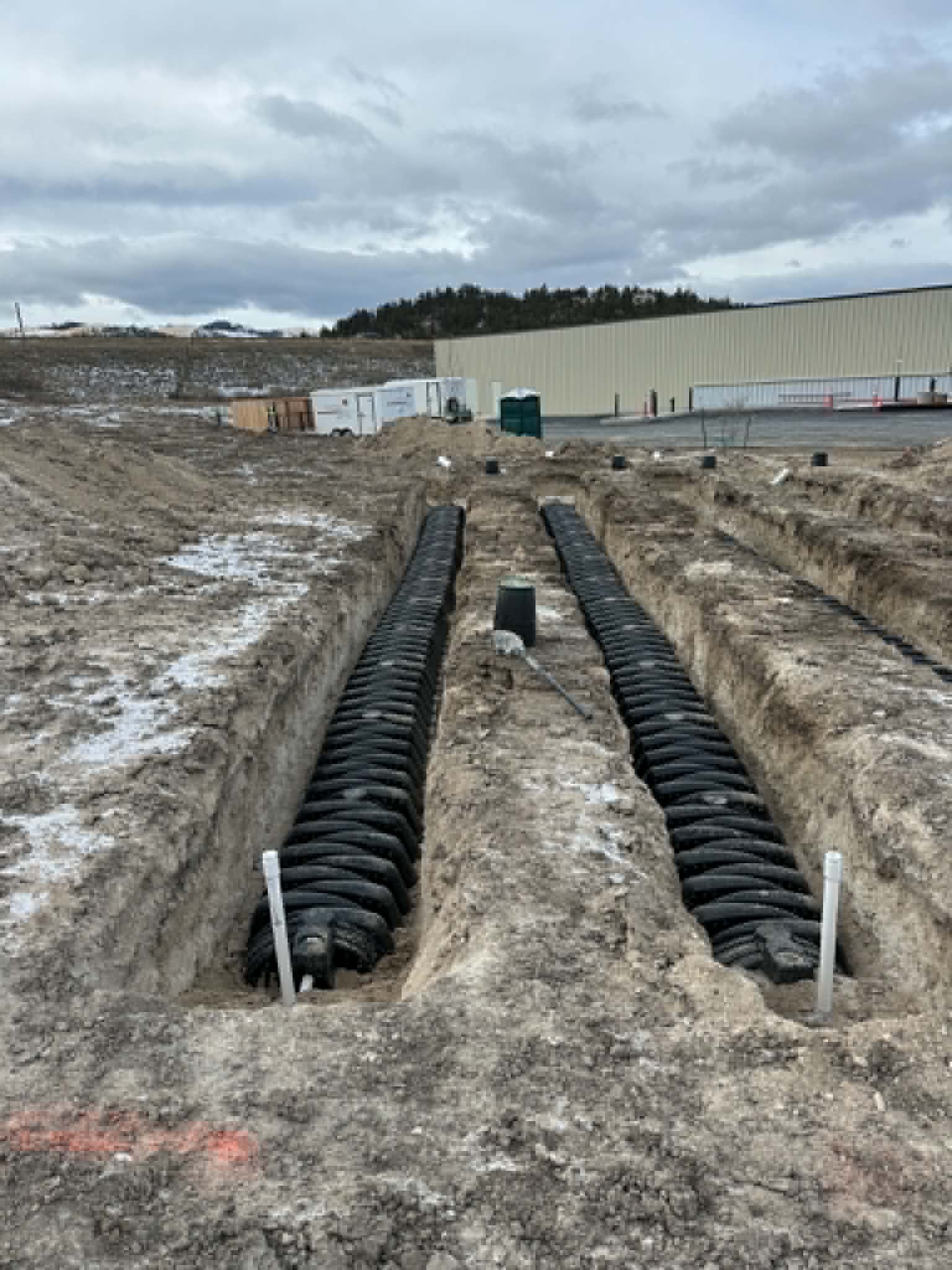 Septic drain field installation